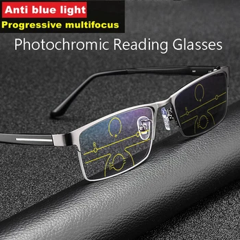 2021 Спортни Прогресивно Фотохромичните Очила За Четене, Мъжки многофокусные Очила С Анти-синя светлина, Бизнес Очила, Външен Козирка