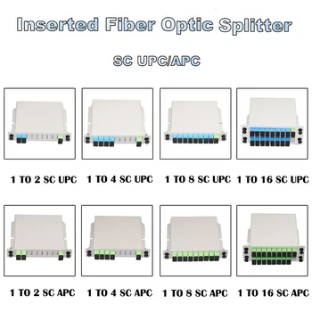 SC UPC / APC поставили оптичен сплитер АД SM един режим 1X2 1x4 дървен материал 1X8X16 1X32 FTTH Мрежа се включат оптичен сплитер АД
