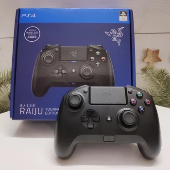 Оригиналната гейм контролер Razer Raiju Tournament edition безжичен/USB жична черно двухрежимный професионален геймпад за PC, PS4 TV