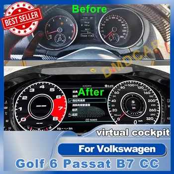 За Фолксваген VW Golf 6 Passat B6 B7 CC Scirocc на Цифровия Панел на Арматурното Табло Виртуална инструментално табло LCD за измерване на Скоростта