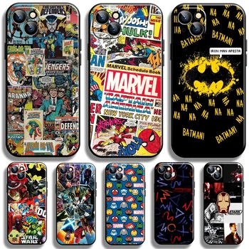 Логото на Marvel Отмъстителите За Apple iPhone 13 12 11 Pro 12 13 Mini X XR XS Max SE 5 6 6s 7 8 Plus делото своята практика Черен