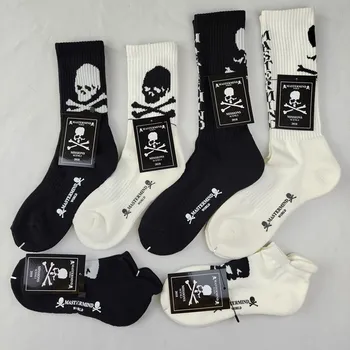 Продава се по 4 чифта/лот -MMJ памук ВДЪХНОВИТЕЛ на черно-бяла глава на черепа мъжки и женски чаршафи долни спортни чорапи WZ22