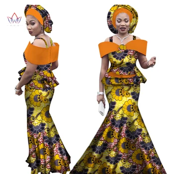 Безплатна Превръзка на Главата Африкански Комплекти за Жени Дашики Плюс Размера на Африканска Облекло Базен С Къс Ръкав Традиционни Африкански Дрехи WY3113