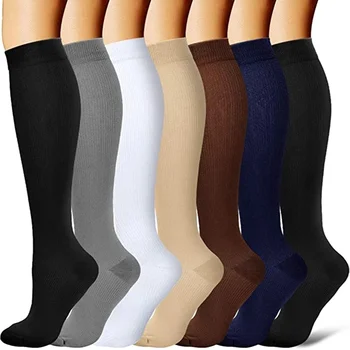 Компресия Чорапи за Мъже За Подобряване на Кръвообращението, Разширени вени Обикновен Дамски Спортни Чорапи с тънки Крака Безплатно на Едро