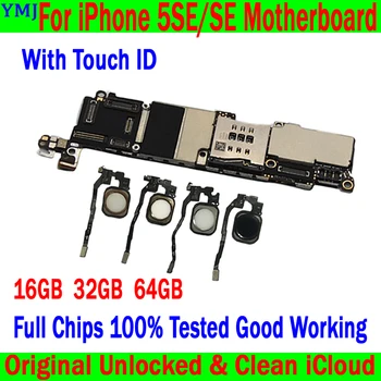 16 GB 32 GB 64 Г За iphone SE 5se дънна Платка с/без Touch ID, 100% Оригинални отключени пълни с чипове и системна логика такса IOS Безплатна iClou