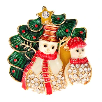 СИНДИ XIANG Коледа, Снежен човек Брошки За Жени Емайл Фестивал на Модата Игли 2 Цветове на Разположение