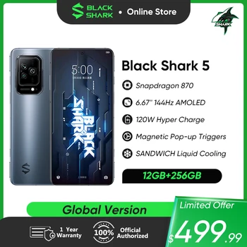 Black Shark 5 5G Глобална версията на телефона 12 + GB 256 GB Смартфон 120 W Бързо зареждане 4650 ма 6,67 