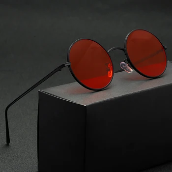Higodoy Нови Класически Модерни Дамски Слънчеви Очила Мъжки Ретро Тенденция Кръгли Метални Слънчеви Очила Брендовый Дизайн Външно Огледало Uv400