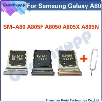 За Samsung Galaxy A80 SM-A805F A805 A8050 A805X A805N Слот за Тавата За SIM-карти на Притежателя Гнездо за Адаптер на Притежателя на Тавата за Sim-карти