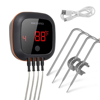 INKBIRD Bluetooth-съвместими Термометри IBT-4XS за приготвяне на Месо за барбекю, Скара, на Фурна, на Секретаря на температурата с 2/4 Сонди