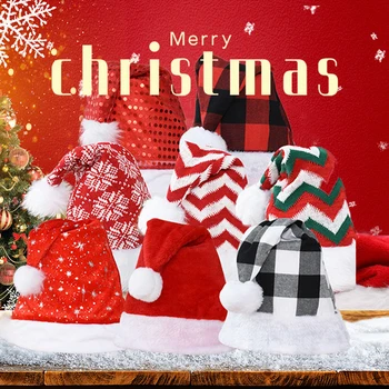 LUCIDDREAM 1 Бр. Коледна Шапка на Дядо Коледа за Деца и Възрастни с Увреждания Снежен човек Зимна Вязаная Капачка Коледен Подарък 2023
