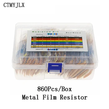 1100 бр./кор. 0,1 Ω-10 М 1/2 W Метални Филм Резистори Гама от комплект само 110 Стойности на x 10 бр. Съпротива