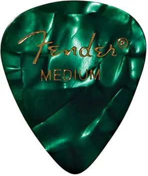 Медиатори на Fender 351 Shape Premium Celluloid Pickers Plectra - Зелен Мото, Продава се по 1 парче