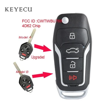Keyecu Обновен Флип Дистанционно Кола Ключодържател 4 Бутона 433 Mhz 4D62 Чип за Subaru Tribeca Outback, Legacy 2008 2009 2010 CWTWB1U766