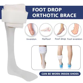 Ортопедичен бандаж за крака - Гума AFO - Стабилизатор на крака - Поддръжка на ортеза на глезена за ходене обувки - Бял