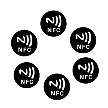 P82F 6 бр. Черна Антиметаллическая NFC Стикер Ntag213 Тагове NTAG 213 Метални Значки за Етикети