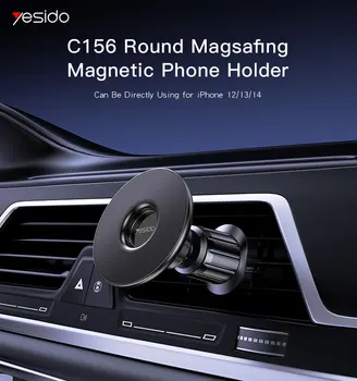 Yesido Магнитно Кола Планина с Притежател на Телефон MagSafe За iPhone 12 13 14 Pro Max Подкрепа за Захващане на телефона с въртене на 360 за Samsung Mi