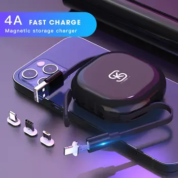 Магнитна Въже Бързо Зареждане на Кабел за Синхронизация на Данни 4A USB Кабел За Зарядно Micro Type C За iPhone 12 USB Линия за Предаване на Данни SIKAI Магнитна Докинг Станция