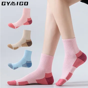 GYMIGO, 3 чифта зимни женски Спортни Чорапи със Средна дължина, Спортни Чорапи за Колоездене на Открито, Меки Топли чорапи за Фитнес и Пътуване