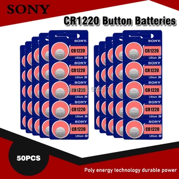 50 бр. Sony CR1220 100% Оригинален Ключ на Батерията cr 1220 ECR1220 GPCR1220 За Часа Автомобилен Ключ с Дистанционно управление 3 В Литиева Батерия