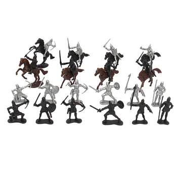28x Средновековни Рицари, Воини на Коне Детски Играчки Фигурки Статичен Модел на Игра Набор от