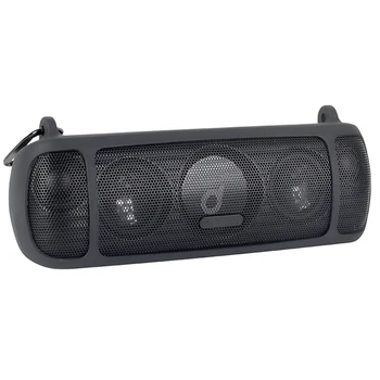 Силиконов калъф за Anker Soundcore Motion + Bluetooth-високоговорител за пътуване, защитен с пагон и карабинер