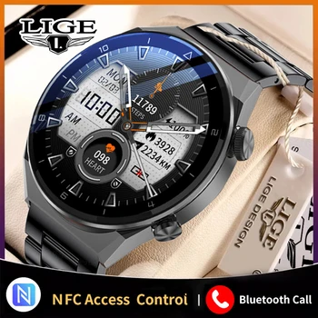 LIGE 2022 Bluetooth Предизвикателство Смарт Часовници Мъжки NFC Часовници За Измерване на Кръвно Налягане Здравето на Фитнес Тракер, IP68 Водоустойчив Умни Часовници За Xiaomi