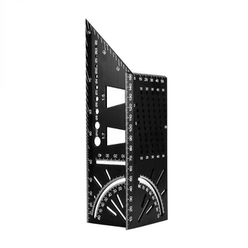 45 ° 90 ° Алуминиева Сплав Выгравированная Ъглова Гама Дървообработващи Стоп-Метър 3D Инструмент За Измерване на Ъгъла на Наклона на Митра