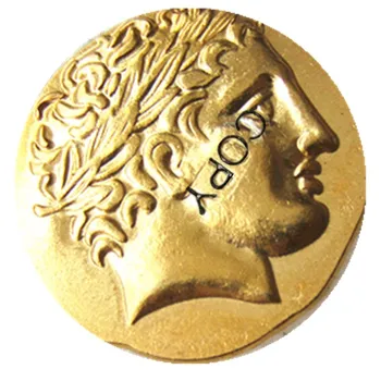 G(16)Древногръцки златна статерная монета македонски цар Филип II - 323 г. пр. хр Позлатени копирни монети