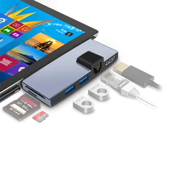 usb 3.0 cardreader HUB 4K, HDMI, Multi USB Сплитер 3 USB3.0 адаптер за SD/TF micro SD за Microsoft Surface Pro 4/5/6