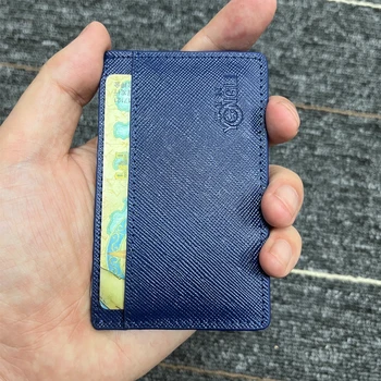 Scatter чанта за карти ультратонкая кожена чанта за карти с отделения за карти, мини-портфейл на банковата карта, чанта за кредитни карти за мъже и жени