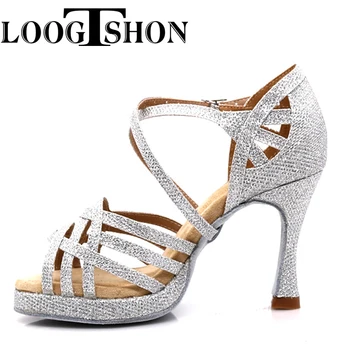 LOOGTSHON Обувки за латино танци на водна платформа; дамски модни обувки На Висок Ток; Джаз Обувки на токчета за момичета; дамски безплатна доставка
