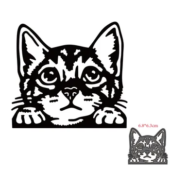 ТОП EXPRESSION Cat Метални Печати Шаблони Шаблон за Релеф САМ Scrapbooking Хартиен Албум Подарък Карти Изработване на Нови Печати на 2021 година