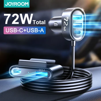 Joyroom 5 Пристанища 78 W Зарядно за Кола USB Type C QC 3,0 PD 3,0 Бързо Зареждане За Лаптоп, Зарядно за Кола За Телефон iPhone, Samsung, Huawei