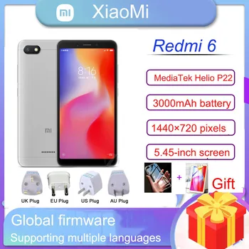 Смартфон Xiaomi Redmi 6 4 GB 64 GB googleplay телефон с глобална платформа Случаен цвят, с подарък
